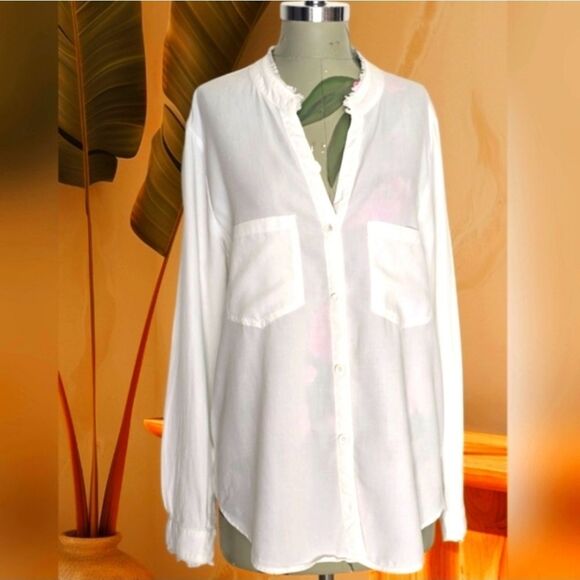 Cloth & Stone Womens long sleeves and frayed collar shirt - Picture 3 of 9